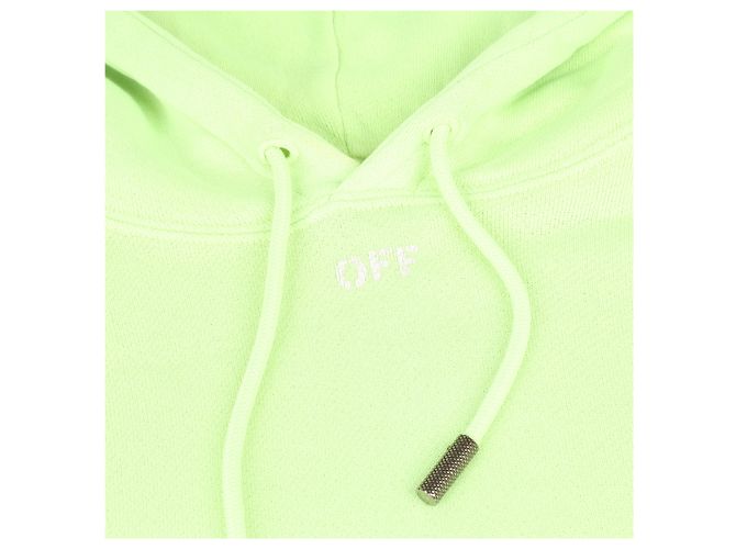 Off White Felpa con cappuccio logo freccia OFF-WHITE in verde lime - vista 4