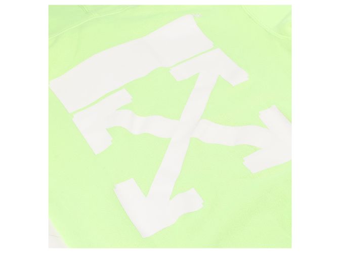 Off White Felpa con cappuccio logo freccia OFF-WHITE in verde lime - vista 9