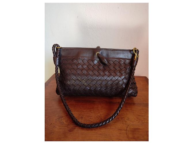 Borsa Bottega Veneta in pelle marrone scuro - vista 6