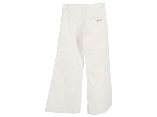 Jeans de pierna ancha Chloé en algodón crema - vista 2