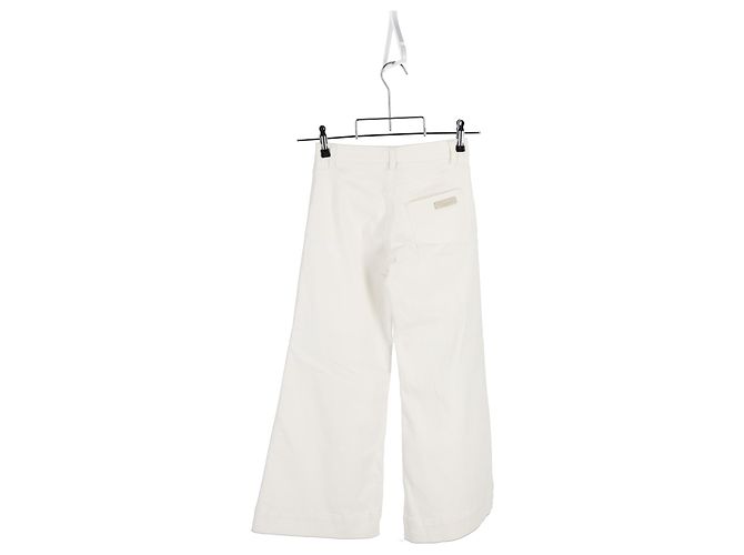 Jeans de pierna ancha Chloé en algodón crema - vista 5