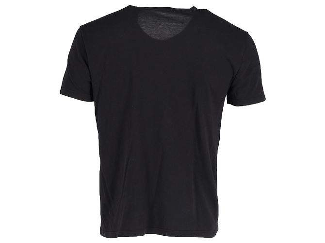 Camiseta de cuello redondo de algodón negro con estampado de calavera óptica Alexander McQueen - vista 3