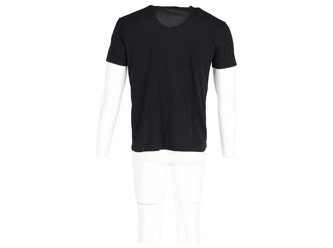 Camiseta de cuello redondo de algodón negro con estampado de calavera óptica Alexander McQueen - vista 6