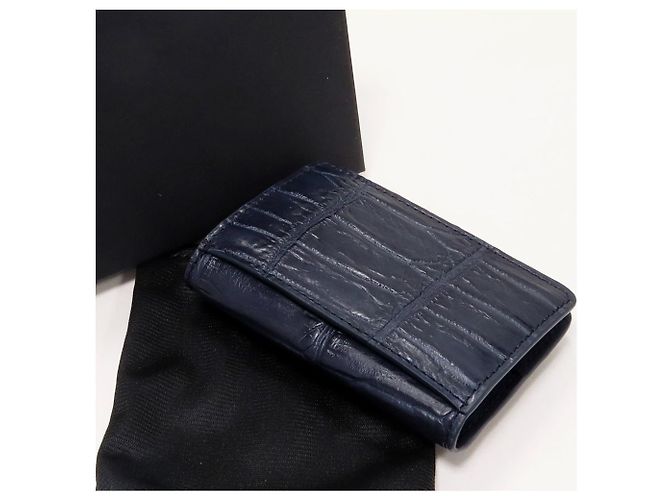 Autre Marque Estuche para monedas de cocodrilo mate 2301462 Azul - vista 2