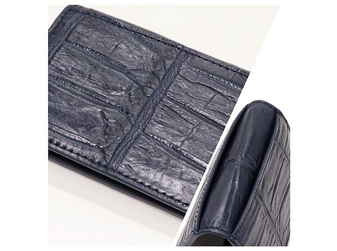 Autre Marque Estuche para monedas de cocodrilo mate 2301462 Azul - vista 4