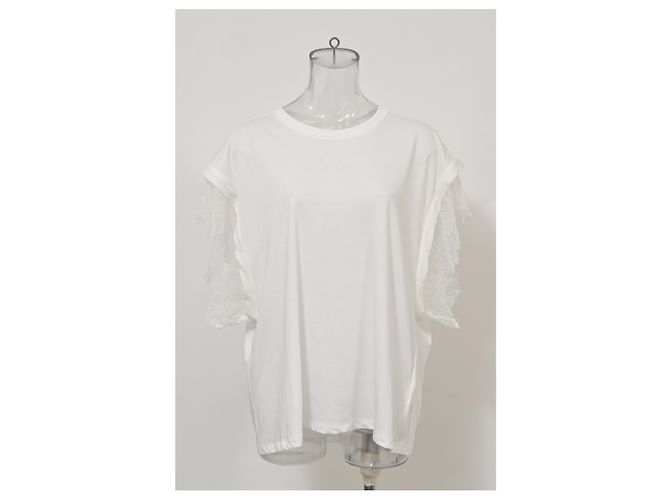 Top de jersey blanco con encaje de Iro Crudo - vista 6