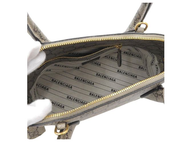 Cartier Gucci x Balenciaga Il Progetto Hacker Borsa Città Piccola 2WAY Beige - vista 3