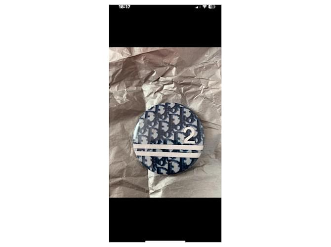 Spilla rotonda Dior Monogramma blu - vista 3