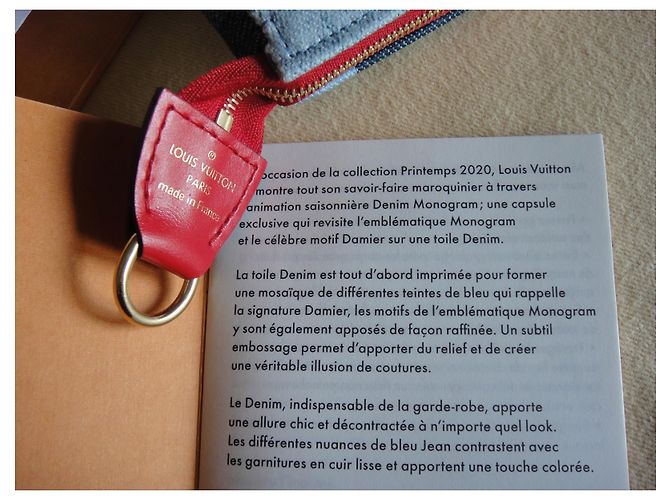 Louis Vuitton, Pochette Accessoires in tela Monogram Denim Rosso Blu - vista 3