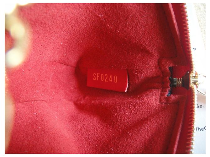 Louis Vuitton, Pochette Accessoires in tela Monogram Denim Rosso Blu - vista 4