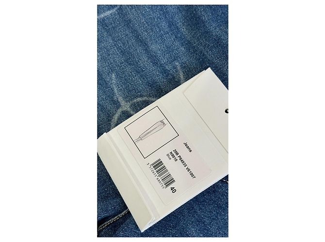 Vaqueros Chanel de mezclilla azul slim stretch con logo CC - vista 4