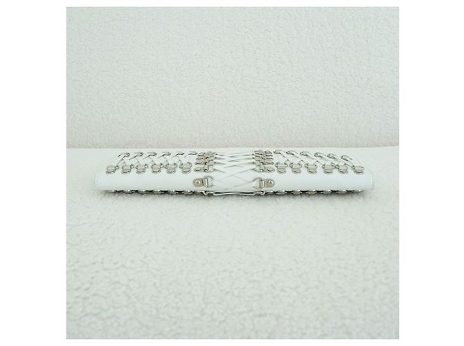 Clutch Maxi Long Balenciaga Bianca in Pelle Bianco - vista 5