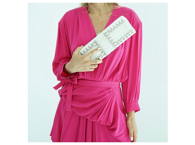Clutch Maxi Long Balenciaga Bianca in Pelle Bianco - vista 8