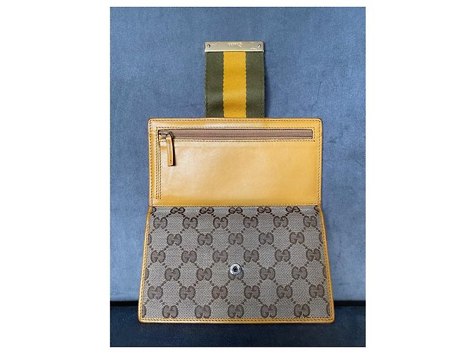 Cartera Gucci GG Canvas Bi Fold Web Beige - vista 12