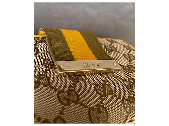 Cartera Gucci GG Canvas Bi Fold Web Beige - vista 7