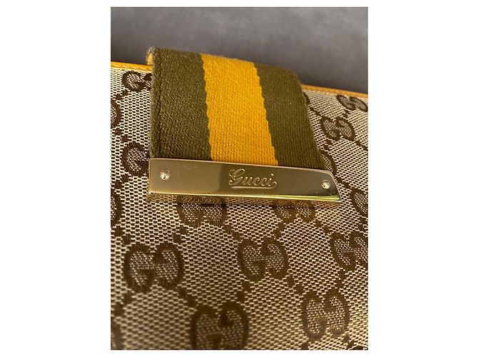 Cartera Gucci GG Canvas Bi Fold Web Beige - vista 8