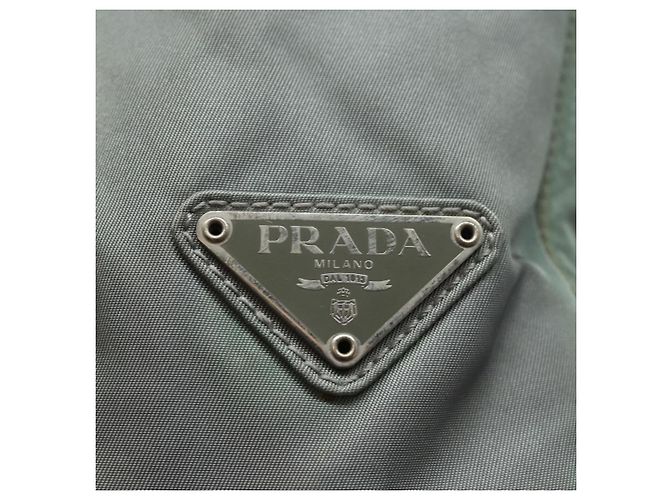 PRADA Borsa a mano in nylon grigio Auth 81833 Marrone - vista 17