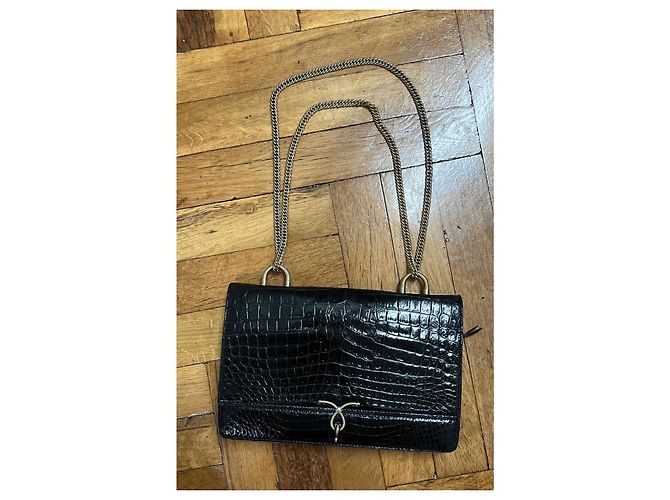 Borsa Loewe in pelle di coccodrillo nera Nero - vista 2