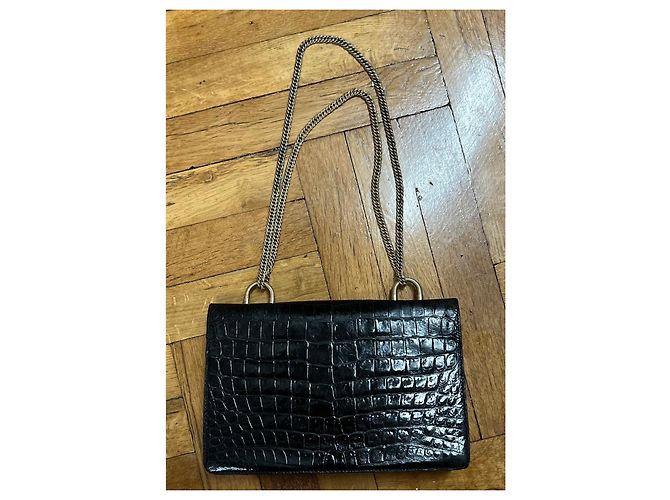 Borsa Loewe in pelle di coccodrillo nera Nero - vista 3