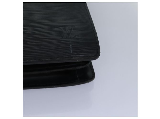 LOUIS VUITTON Epi Serviette Fermoir Borsa Business Nera M54352 LV Auth 80273 Nero - vista 16