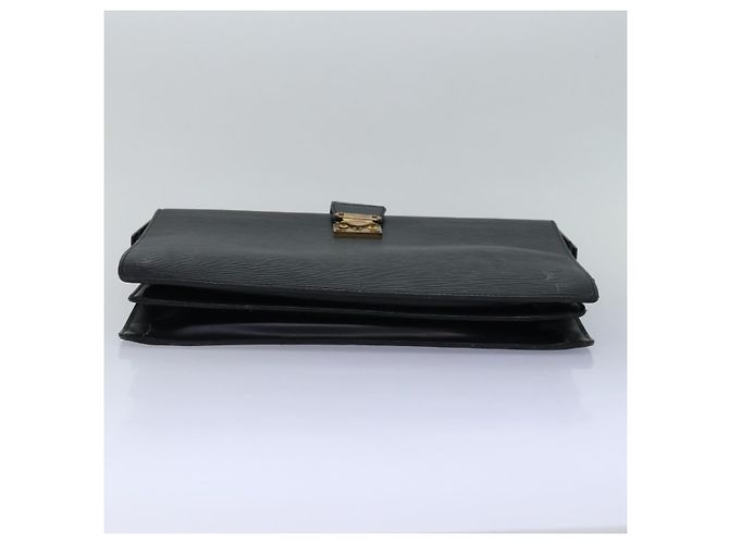 LOUIS VUITTON Epi Serviette Fermoir Borsa Business Nera M54352 LV Auth 80273 Nero - vista 5