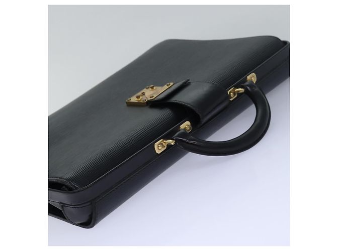 LOUIS VUITTON Epi Serviette Fermoir Borsa Business Nera M54352 LV Auth 80273 Nero - vista 6
