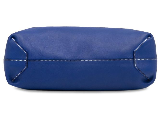 Borsa tote Double Sens 36 in pelle Clemence blu Hermès - vista 5