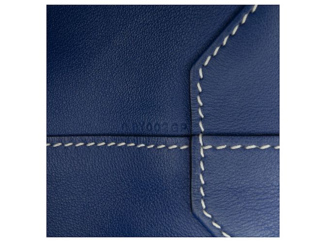 Borsa tote Double Sens 36 in pelle Clemence blu Hermès - vista 8