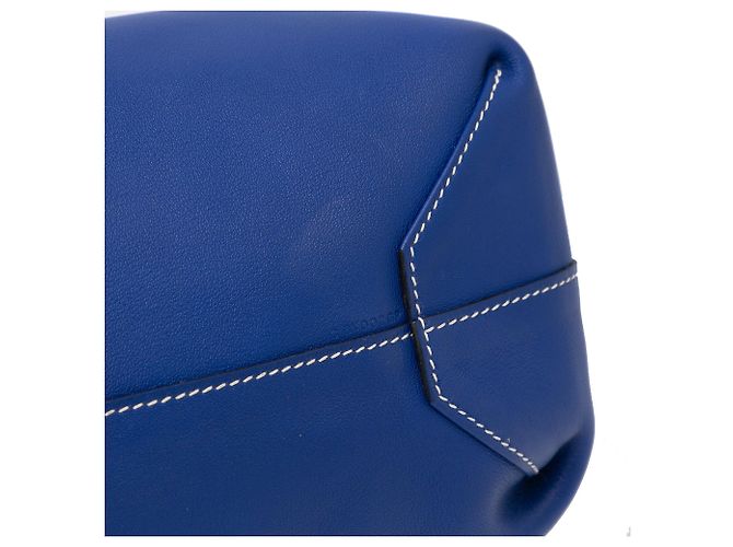 Borsa tote Double Sens 36 in pelle Clemence blu Hermès - vista 9