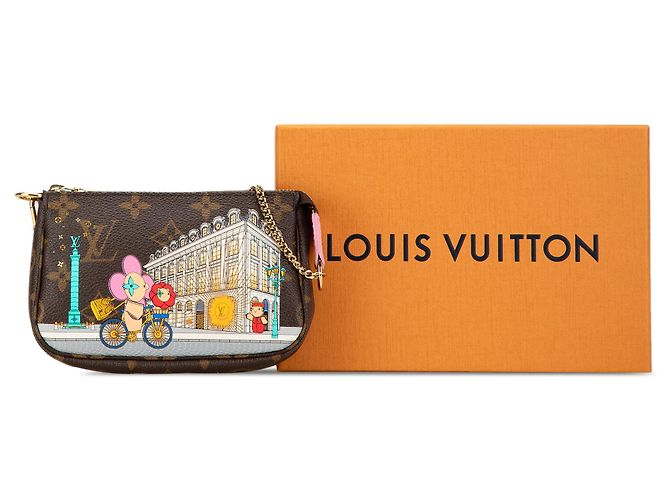 Mini Pochette Accessoires Handtasche Louis Vuitton Monogram Vivienne in Braun in Paris - Ansicht 10