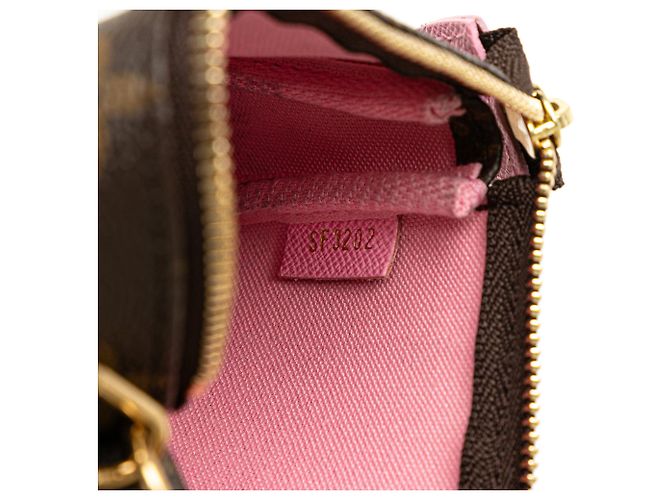Mini Pochette Accessoires Handtasche Louis Vuitton Monogram Vivienne in Braun in Paris - Ansicht 7