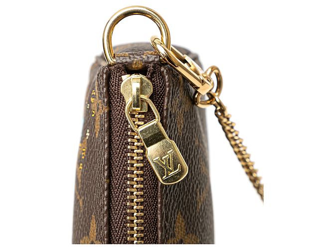 Mini Pochette Accessoires Handtasche Louis Vuitton Monogram Vivienne in Braun in Paris - Ansicht 8