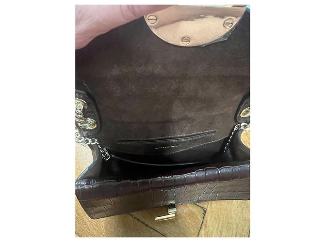 Borsa Sandro in pelliccia marrone scuro - vista 3