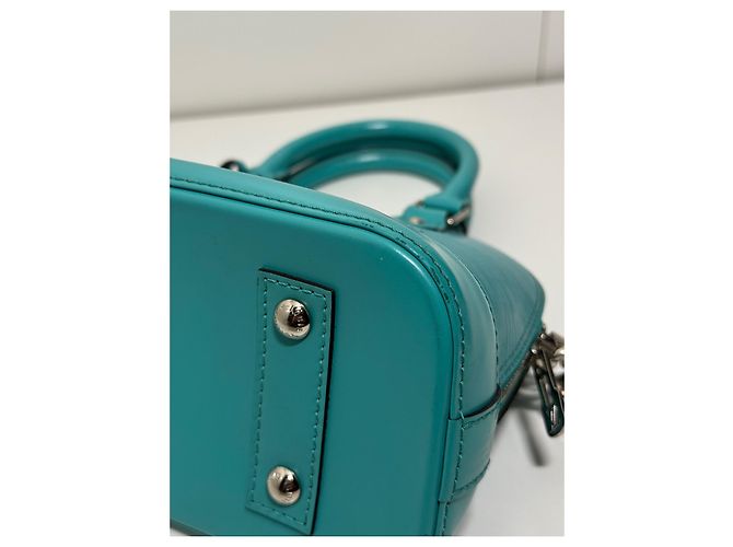 Louis Vuitton Alma BB Pelle Epi Turchese - vista 11