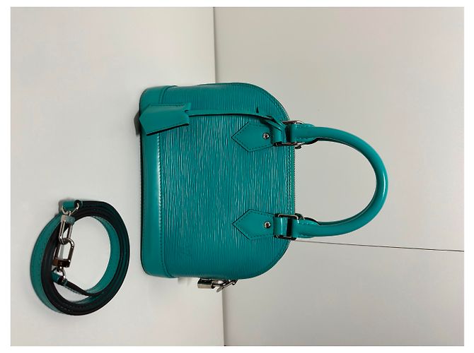 Louis Vuitton Alma BB Pelle Epi Turchese - vista 18