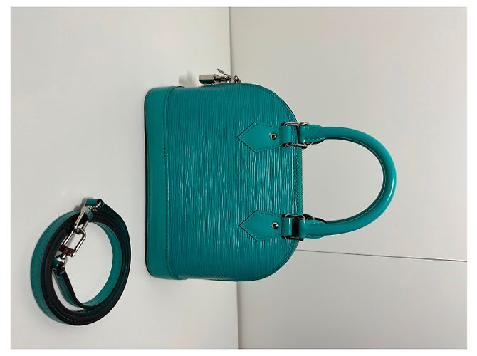 Louis Vuitton Alma BB Pelle Epi Turchese - vista 19