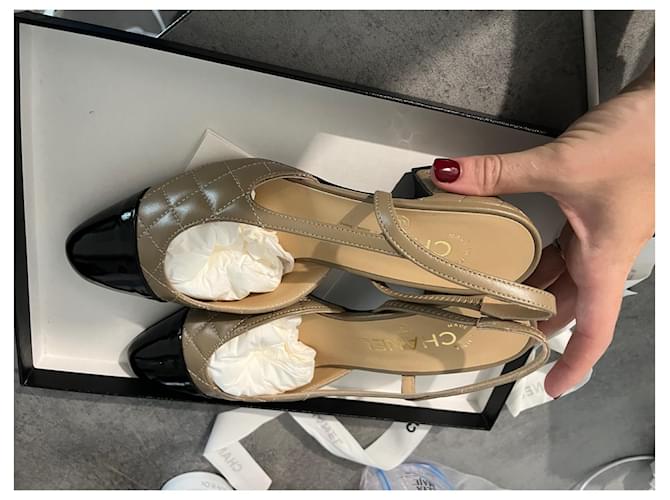 Cambon Slingback trapuntata Chanel Beige - vista 9