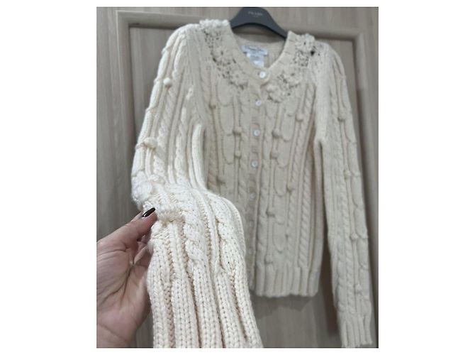 Christian Dior 2005 & John Galliano Wollcardigan IT 44 Beige - Ansicht 11