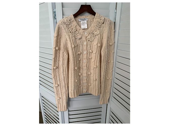 Christian Dior 2005 & John Galliano Wollcardigan IT 44 Beige - Ansicht 12
