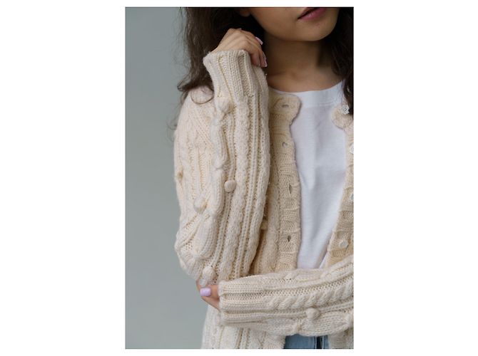 Christian Dior 2005 & John Galliano Wollcardigan IT 44 Beige - Ansicht 3
