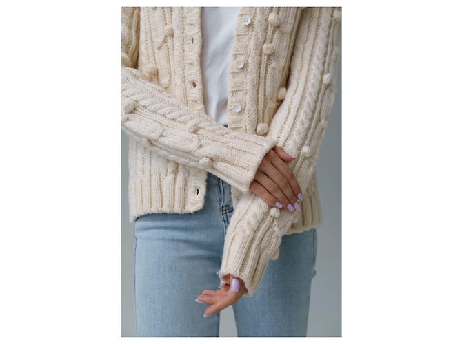 Christian Dior 2005 & John Galliano Wollcardigan IT 44 Beige - Ansicht 4