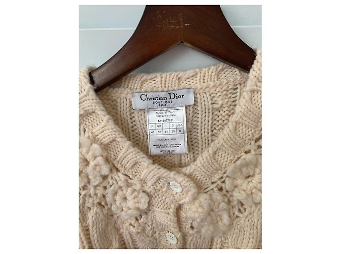 Christian Dior 2005 & John Galliano Wollcardigan IT 44 Beige - Ansicht 8