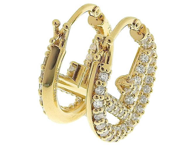Orecchini a cerchio con logo FF di Fendi in strass 8AH301A44GF089U D'oro - vista 2
