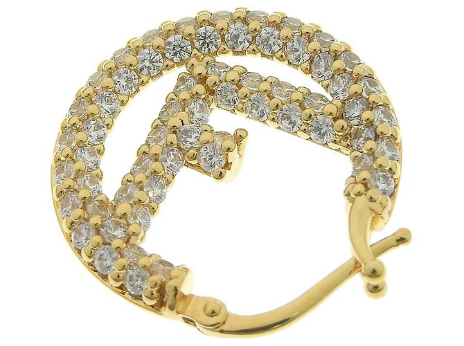 Orecchini a cerchio con logo FF di Fendi in strass 8AH301A44GF089U D'oro - vista 4