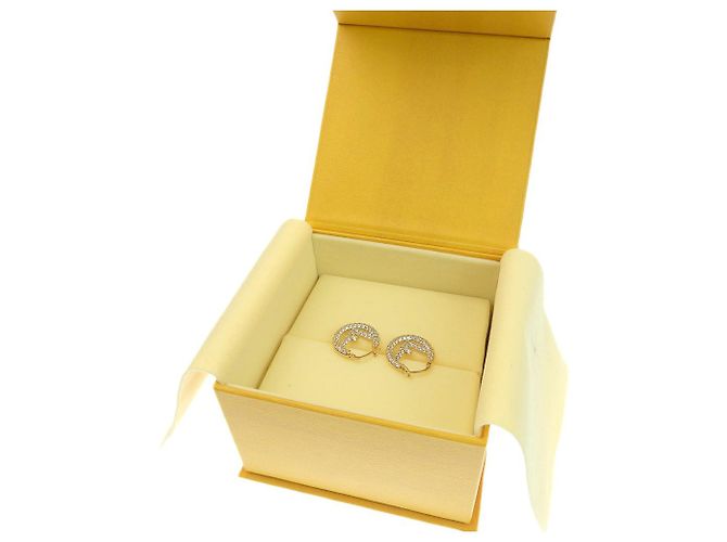 Orecchini a cerchio con logo FF di Fendi in strass 8AH301A44GF089U D'oro - vista 5