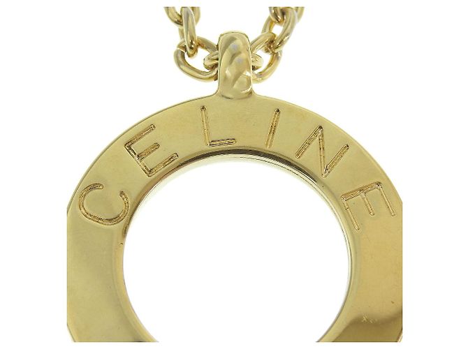 Céline Portachiavi con charm circolare logo Celine D'oro - vista 6
