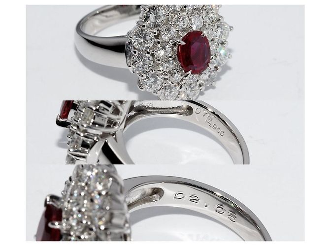 Autre Marque Pt900 Ruby 0.76ct Diamond 2.05ct Ring Size 12 - view 5