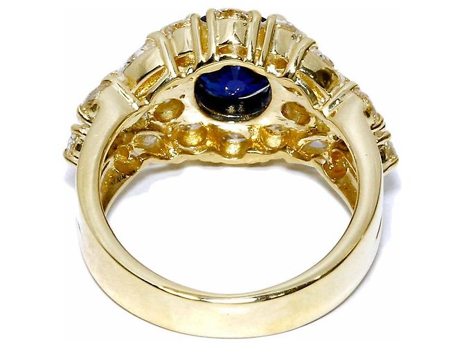 Autre Marque Au750 Saphir-Diamantring Golden - Ansicht 6