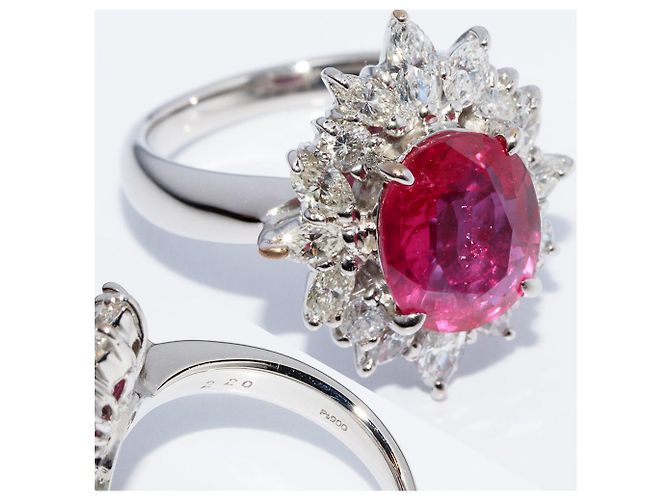 Autre Marque Pt900 Ruby 3.317ct Diamond 2.20ct Ring Size 12.5 - view 5