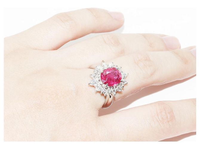 Autre Marque Pt900 Ruby 3.317ct Diamond 2.20ct Ring Size 12.5 - view 6